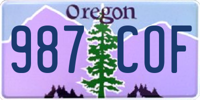 OR license plate 987COF