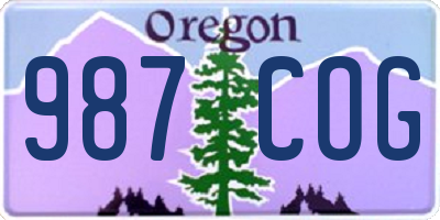OR license plate 987COG