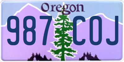 OR license plate 987COJ