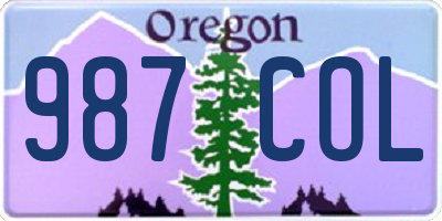 OR license plate 987COL