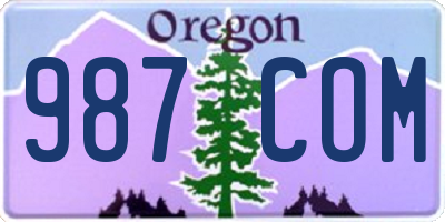 OR license plate 987COM