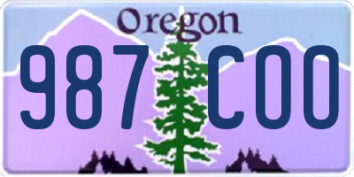 OR license plate 987COO