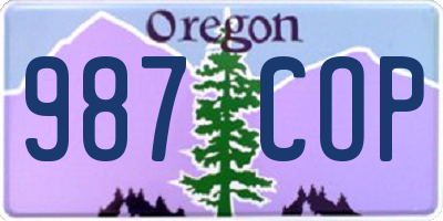 OR license plate 987COP