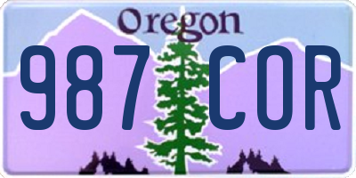 OR license plate 987COR