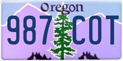 OR license plate 987COT