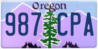 OR license plate 987CPA