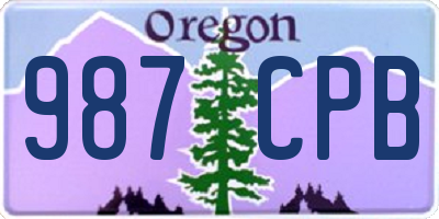 OR license plate 987CPB