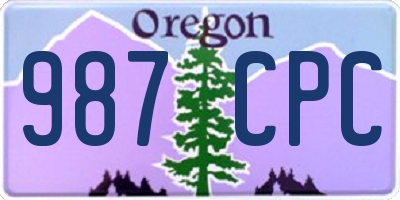 OR license plate 987CPC