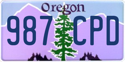OR license plate 987CPD