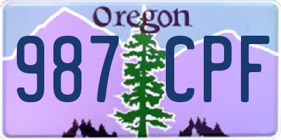OR license plate 987CPF