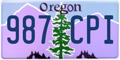 OR license plate 987CPI