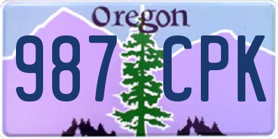 OR license plate 987CPK