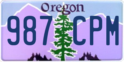 OR license plate 987CPM