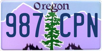 OR license plate 987CPN