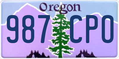 OR license plate 987CPO