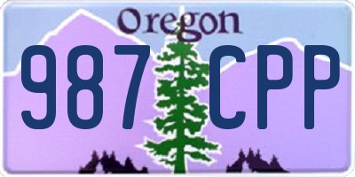 OR license plate 987CPP