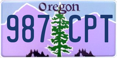 OR license plate 987CPT