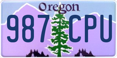 OR license plate 987CPU