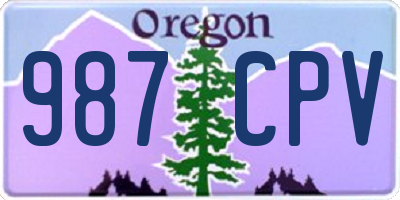 OR license plate 987CPV