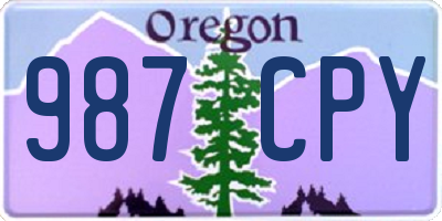 OR license plate 987CPY