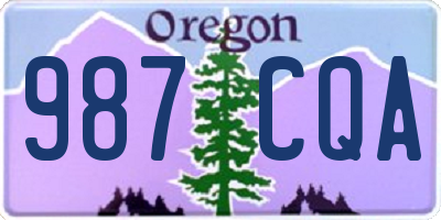 OR license plate 987CQA