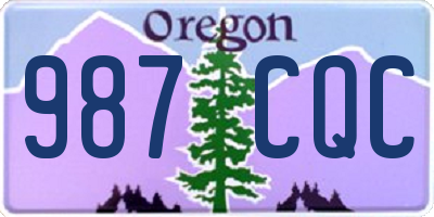 OR license plate 987CQC