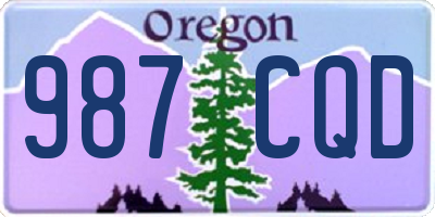 OR license plate 987CQD