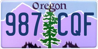 OR license plate 987CQF