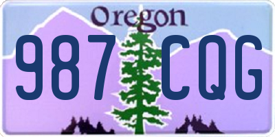 OR license plate 987CQG
