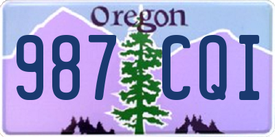 OR license plate 987CQI