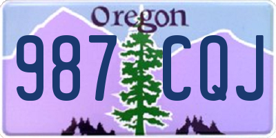 OR license plate 987CQJ