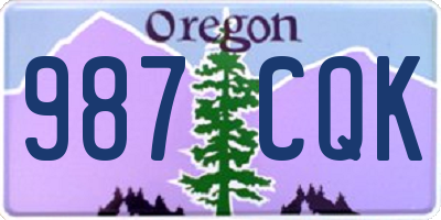 OR license plate 987CQK