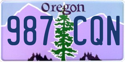 OR license plate 987CQN