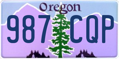 OR license plate 987CQP