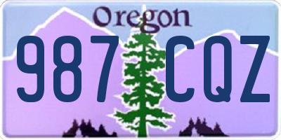 OR license plate 987CQZ