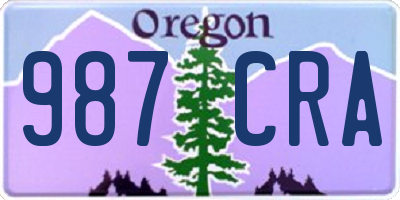 OR license plate 987CRA