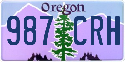 OR license plate 987CRH