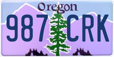 OR license plate 987CRK