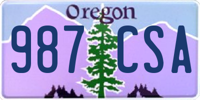 OR license plate 987CSA