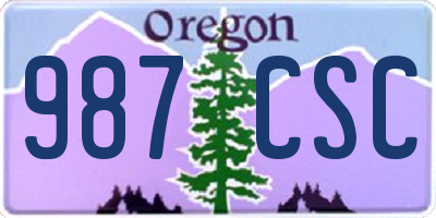 OR license plate 987CSC