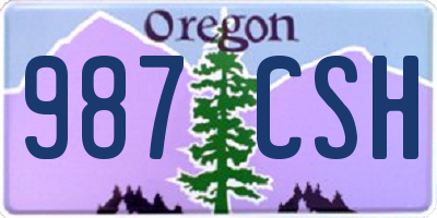 OR license plate 987CSH