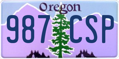 OR license plate 987CSP