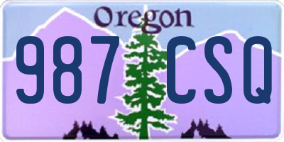 OR license plate 987CSQ