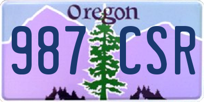 OR license plate 987CSR