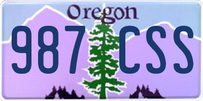 OR license plate 987CSS