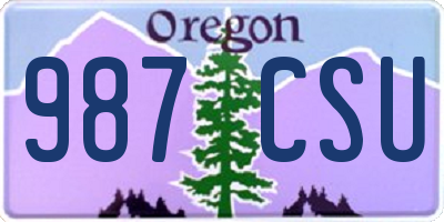 OR license plate 987CSU