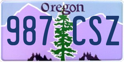 OR license plate 987CSZ