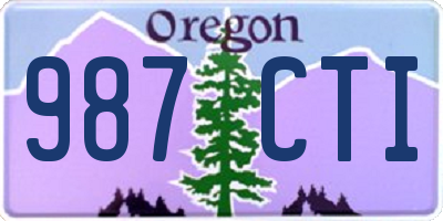 OR license plate 987CTI
