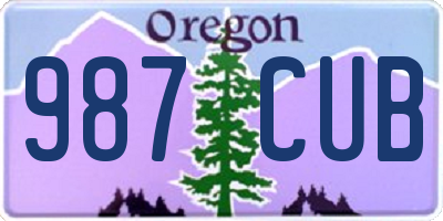 OR license plate 987CUB