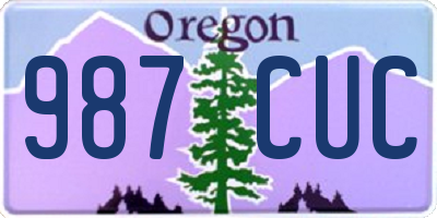 OR license plate 987CUC